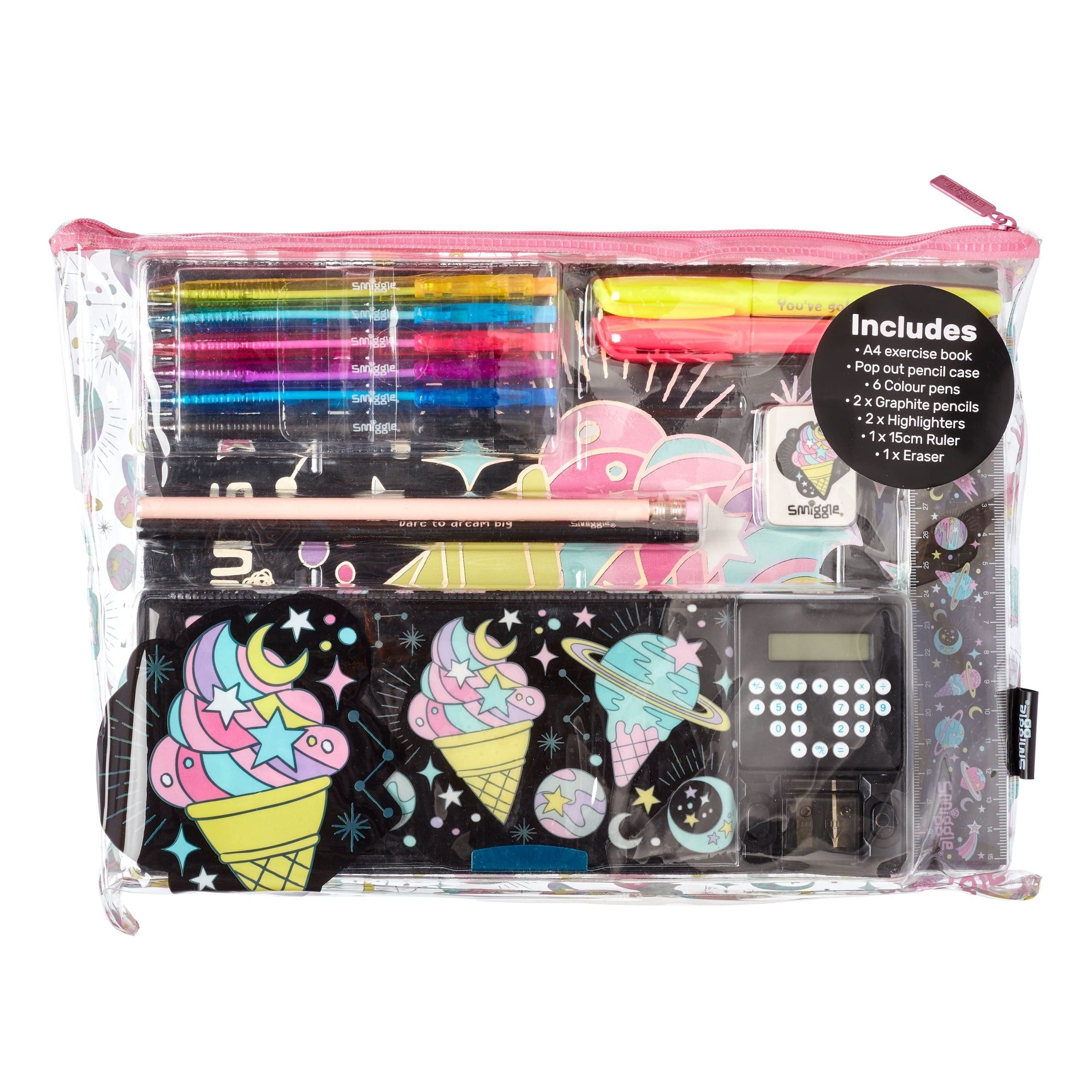 Smiggle - Estuche de papelería con calculadora y helado Beyond