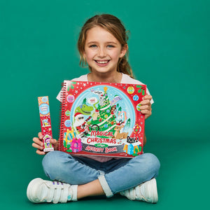 Smiggle - Cuaderno de actividades y pegatinas de Navidad mágica, libro de diversión de Año Nuevo