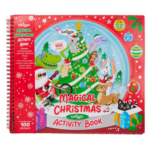 Smiggle - Cuaderno de actividades y pegatinas de Navidad mágica, libro de diversión de Año Nuevo