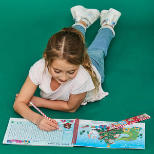Smiggle - Cuaderno de actividades y pegatinas de Navidad mágica, libro de diversión de Año Nuevo