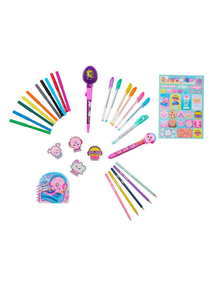 Smiggle - Juego de papelería de cuaderno, goma de borrar, lápiz y colorear