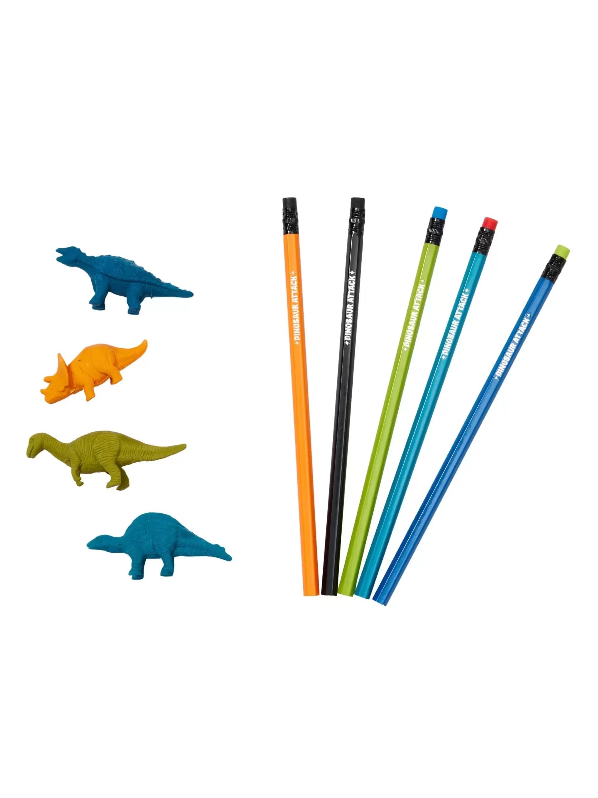 Smiggle - Set de goma de borrar y lápices Dino