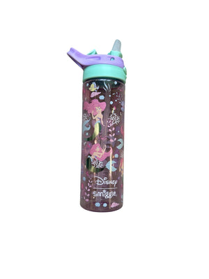 Smiggle - Disney Ariel Botella de agua sin BPA con pajita automática de 650 ml