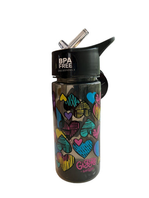 Smiggle - Botella de Agua sin BPA con Pajita Giggle 450 ML