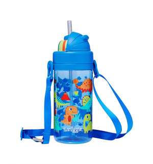 Smiggle - Bidón con pajita oculta Dinossi Design Glide Teeny Tiny sin BPA de 400 ml