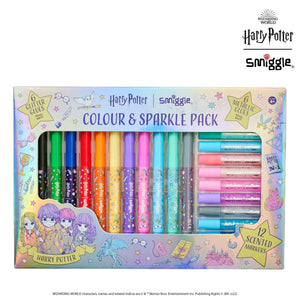Smiggle - Pack de rotuladores y pegamento con purpurina de Harry Potter