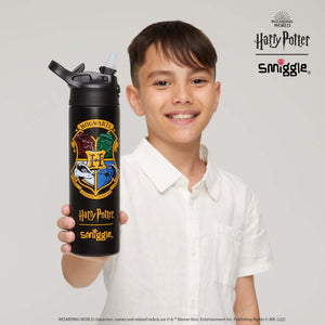 Smiggle - Botella de acero de 520 ML con pajita automática Harry Potter