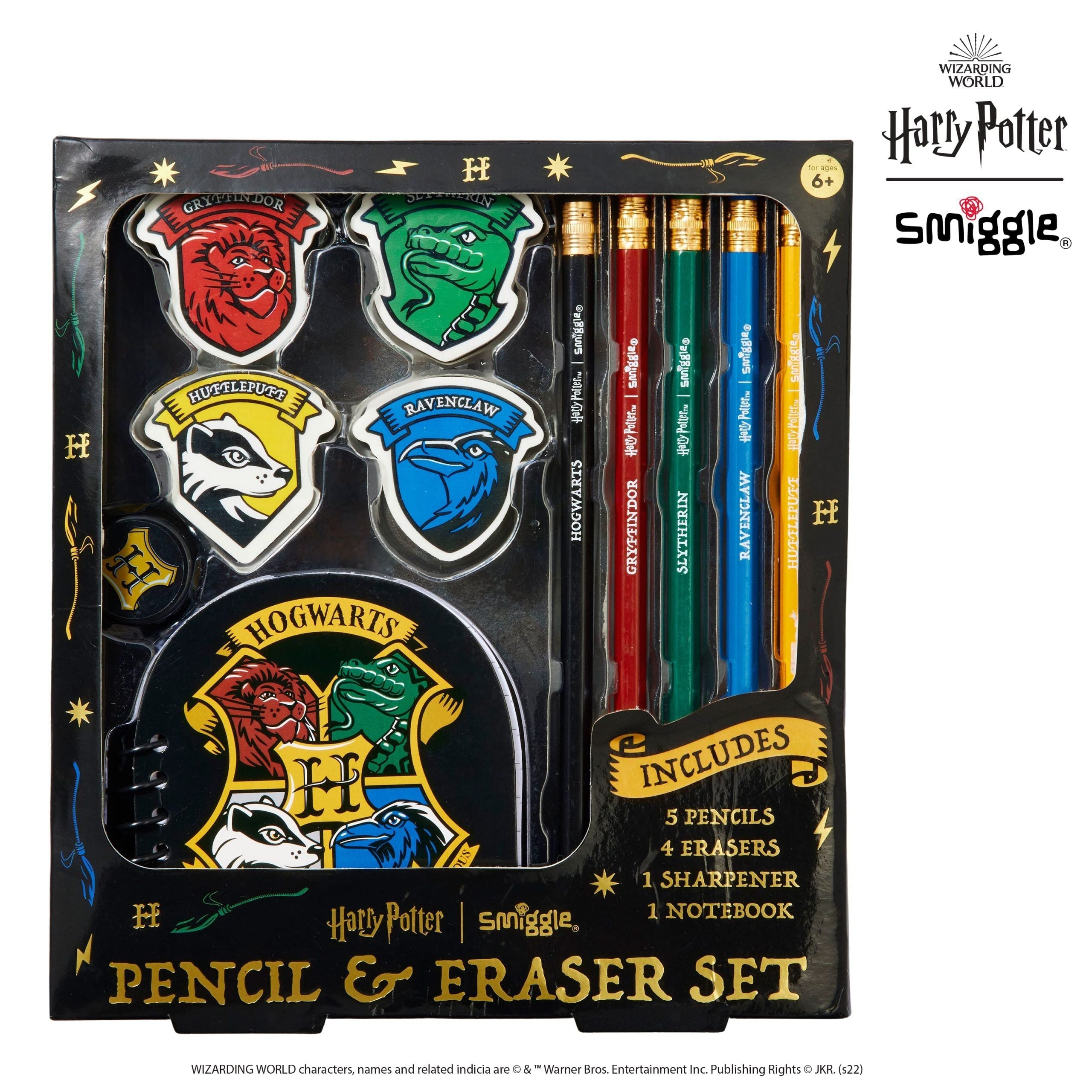 Smiggle - Set de goma de borrar y lápices Harry Potter