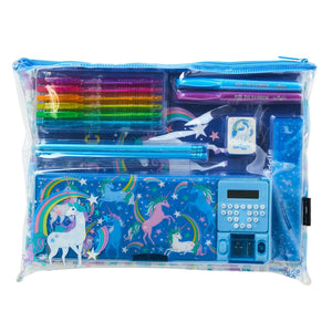 Smiggle - Estuche de lápices automático con calculadora y juego de lápices exclusivo