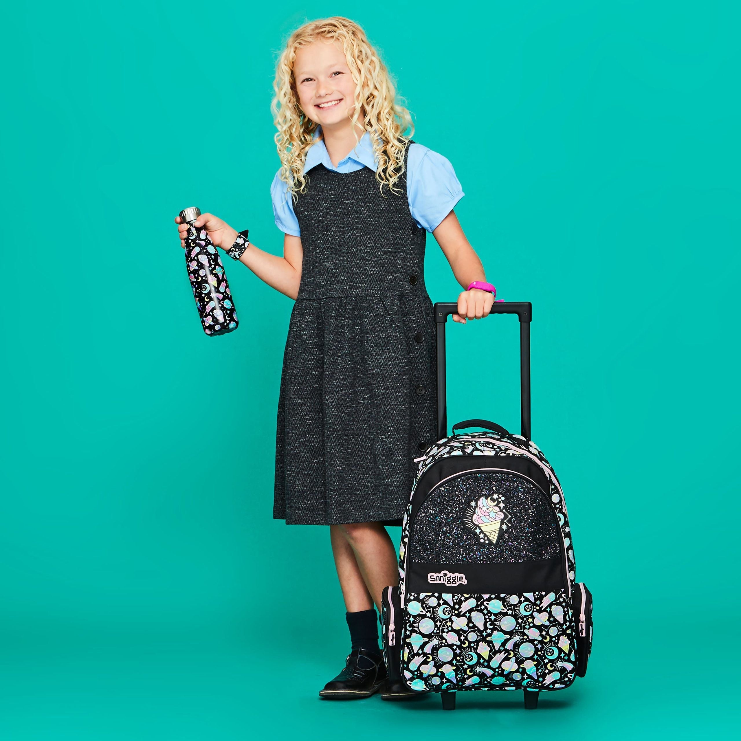 Smiggle - Mochila trolley con ruedas luminosas Beyond