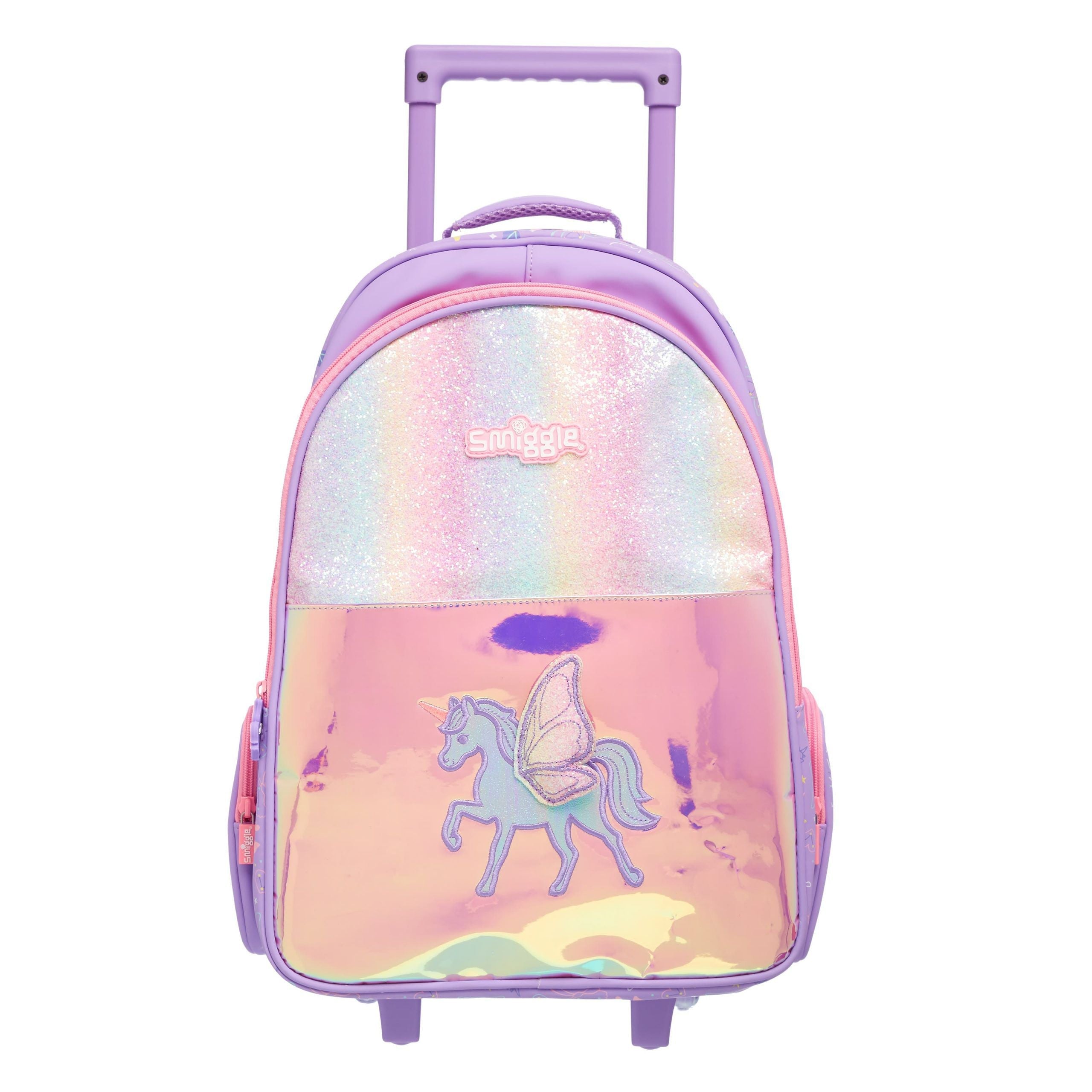 Smiggle - Mochila trolley con ruedas iluminadas Sky Trolley
