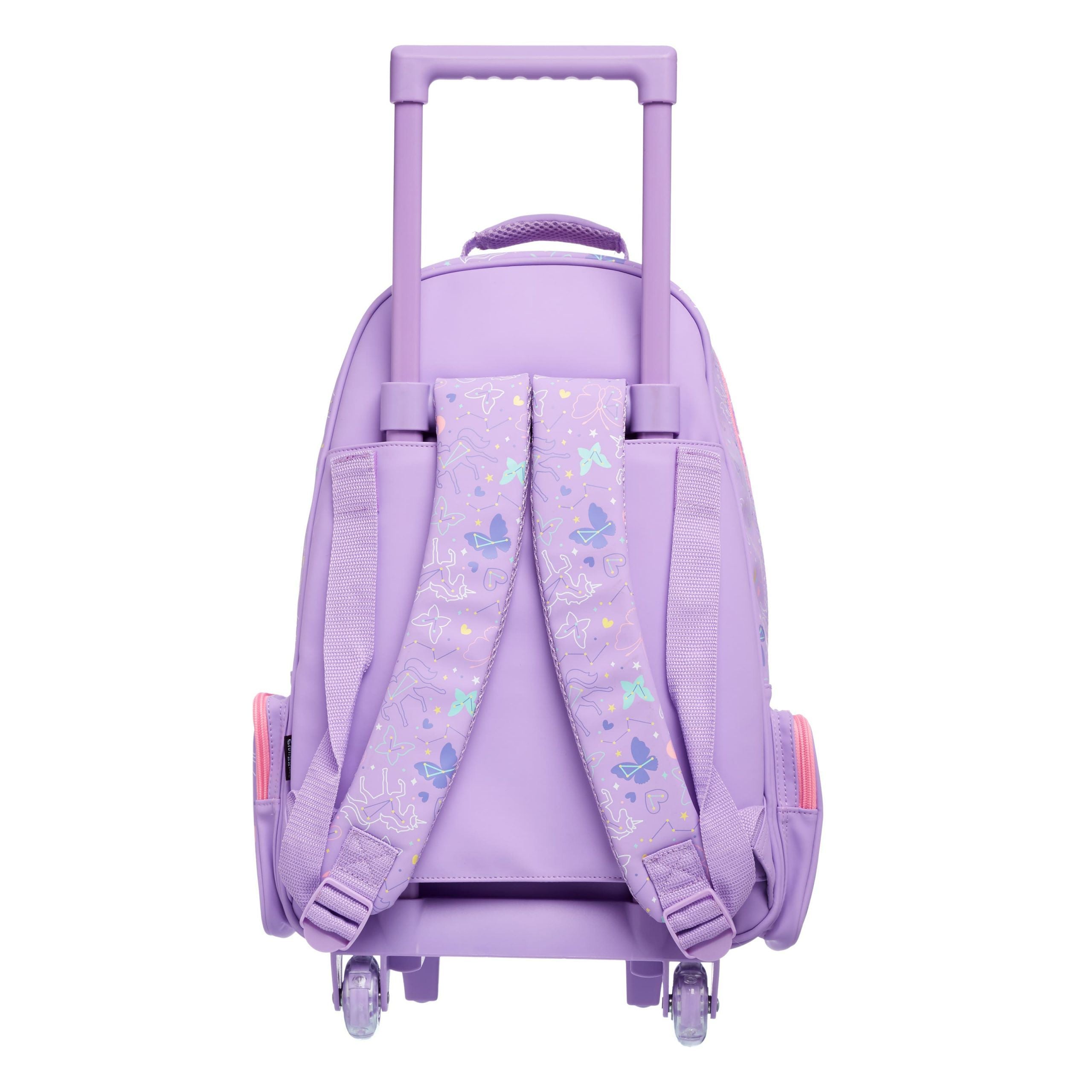 Smiggle - Mochila trolley con ruedas iluminadas Sky Trolley
