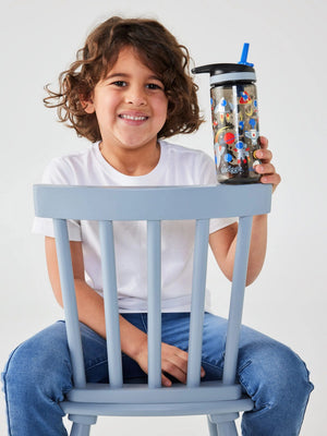 Smiggle - Lets Play Botella de agua con pajita sin BPA de 440 ml