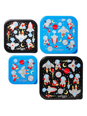 Smiggle - Lets Play Contenedores de Comida y Merienda sin BPA, Juego de 4