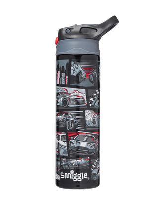 Smiggle - Botella de acero inoxidable con pajita automática de 520 ml Limitless