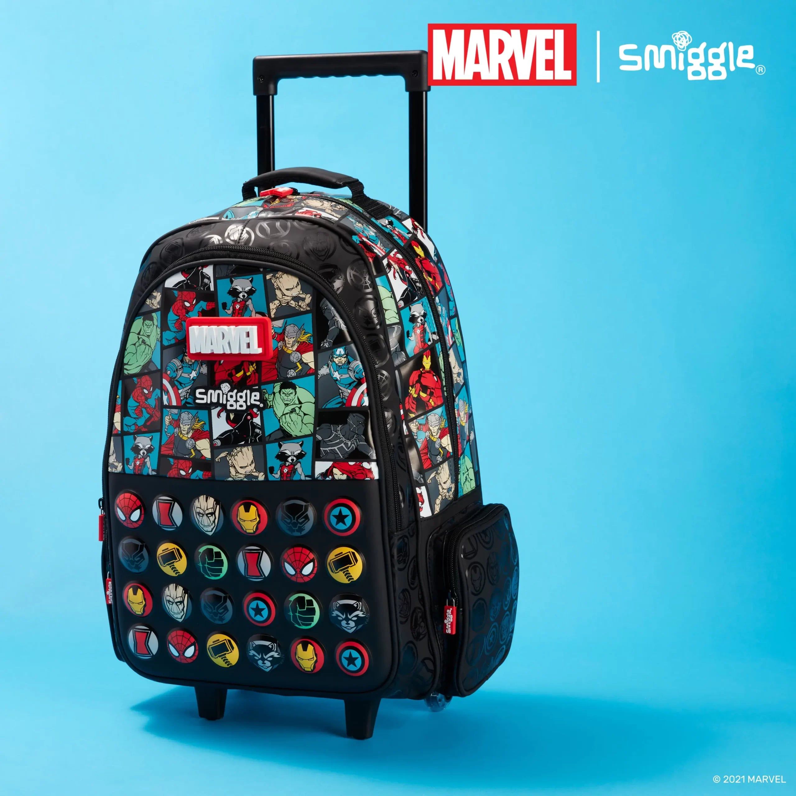 Smiggle - Mochila con Ruedas y Luces Marvel