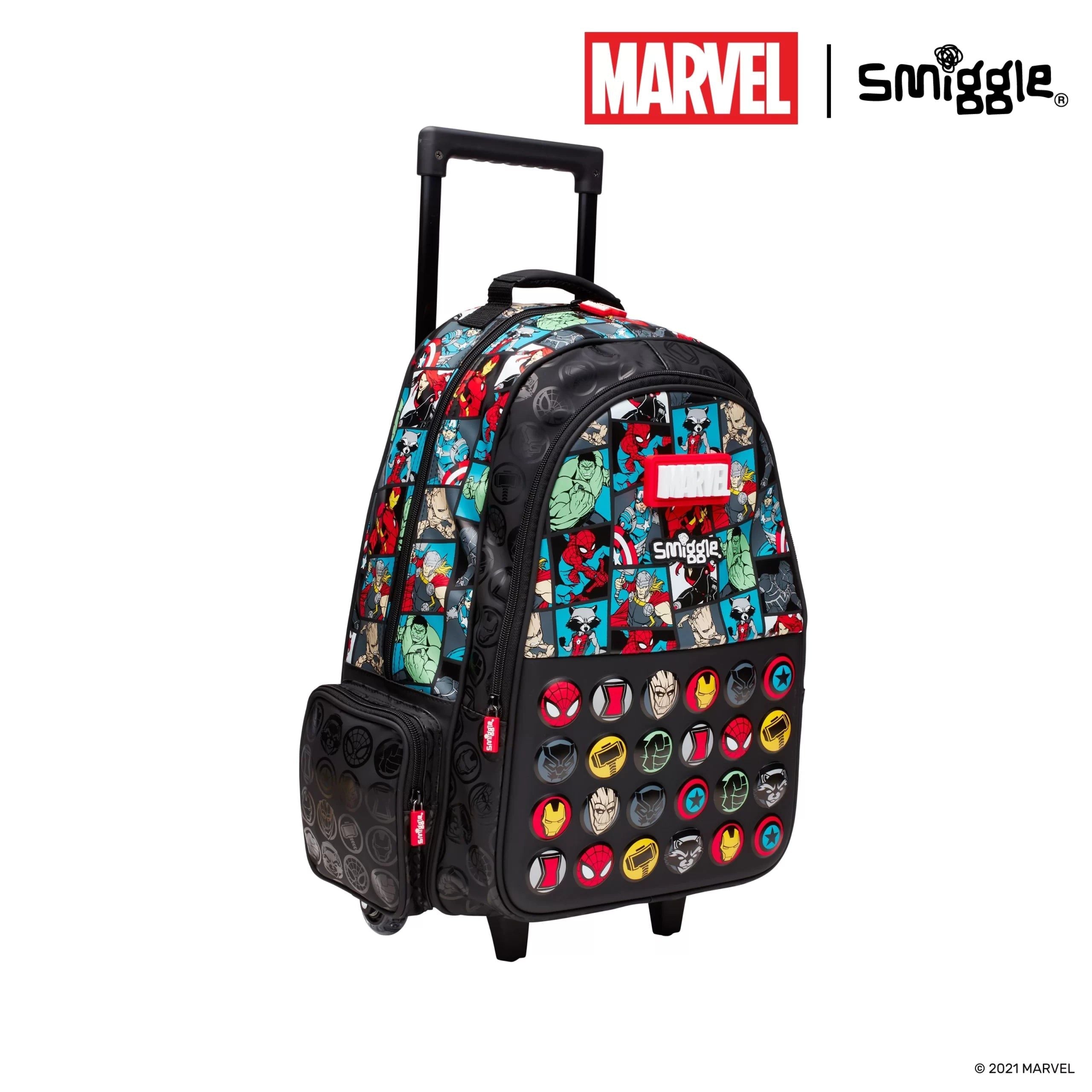 Smiggle - Mochila con Ruedas y Luces Marvel