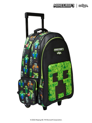 Smiggle - Mochila con ruedas iluminada de Minecraft
