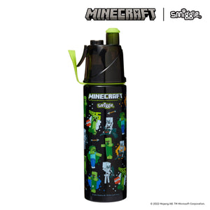 Smiggle - Botella de acero inoxidable Minecraft con pulverizador, 500 ml