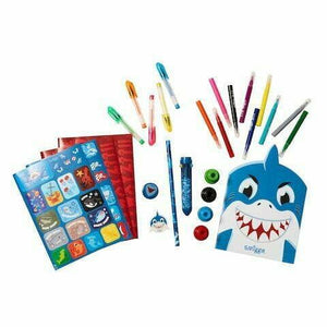 Smiggle - Mochila con Lápices de Colores de Tiburón Azul Dulce para Niños Pequeños