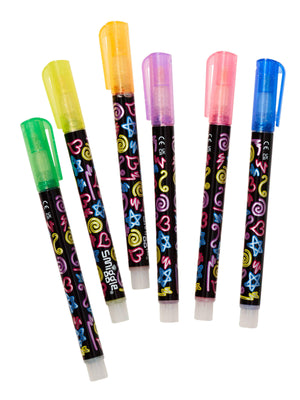 Smiggle - Set de 6 resaltadores de purpurina plateada brillante con contorno