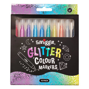 Smiggle - Rotuladores fosforitos con purpurina, 10 unidades