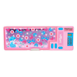 Smiggle - Estuche automático con calculadora, colección Peppy
