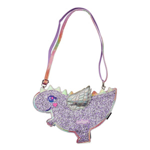 Smiggle - Bolso de hombro con diseño de dinosaurio y purpurina