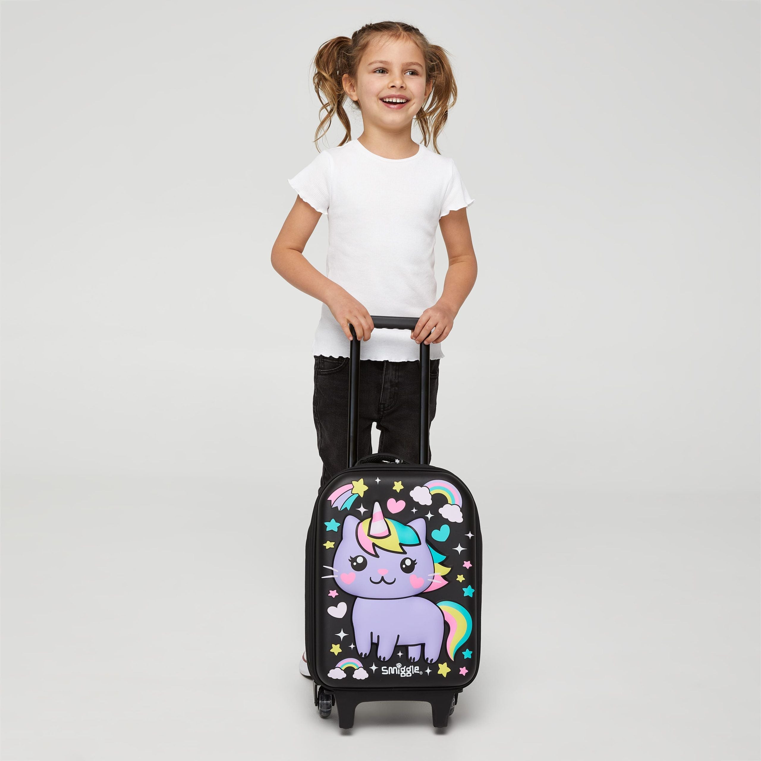Smiggle - Sky Hi Maleta de niños con ruedas y luces
