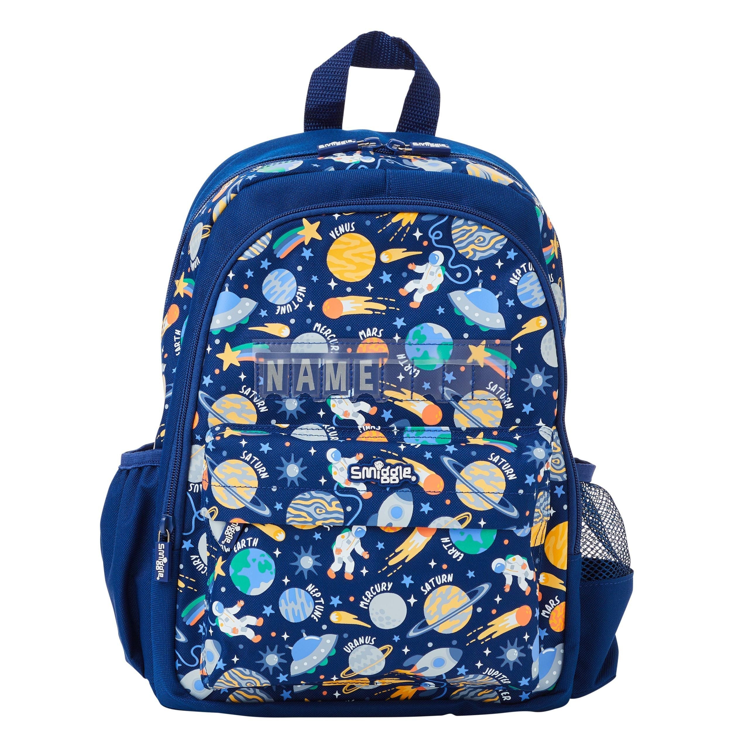 Smiggle - Mochila Junior Sky Hi con placa de identificación