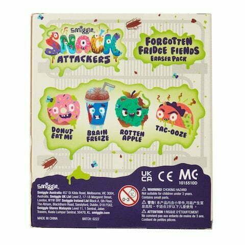 Smiggle - Pack de 4 gomas de borrar Snack Attackers