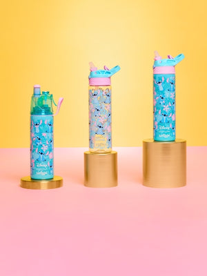 Smiggle - Stitch 650ML Botella de agua con pajita automática sin BPA