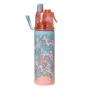 Smiggle - Botella de acero de 500 ml con pulverizador