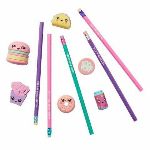 Smiggle - Set de goma y lápices Sweet Treats