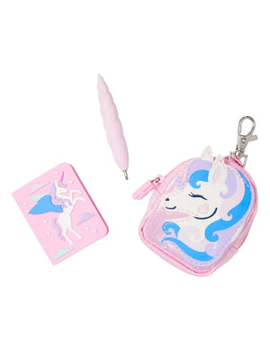 Smiggle - Libreta pequeña de unicornio con lápiz y llavero
