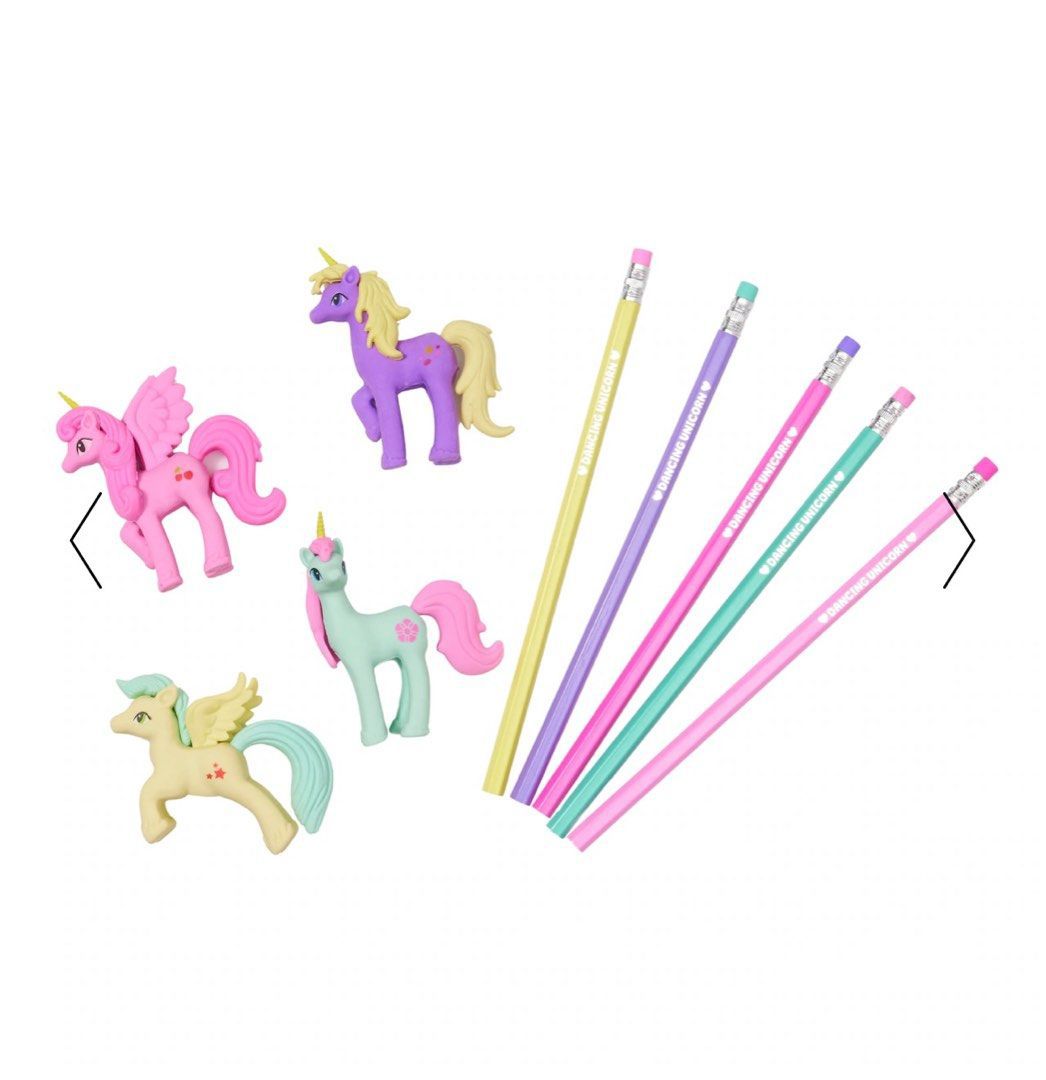 Smiggle - Set de gomas de borrar y lápices Unicornio