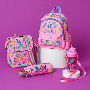 Mochila rosa Smiggle - Up & Down Minik Dinossi de diseño especial