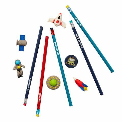 Smiggle - Set de Borrador y Lápiz Estación Espacial