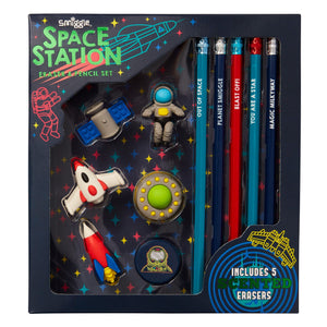 Smiggle - Set de Borrador y Lápiz Estación Espacial