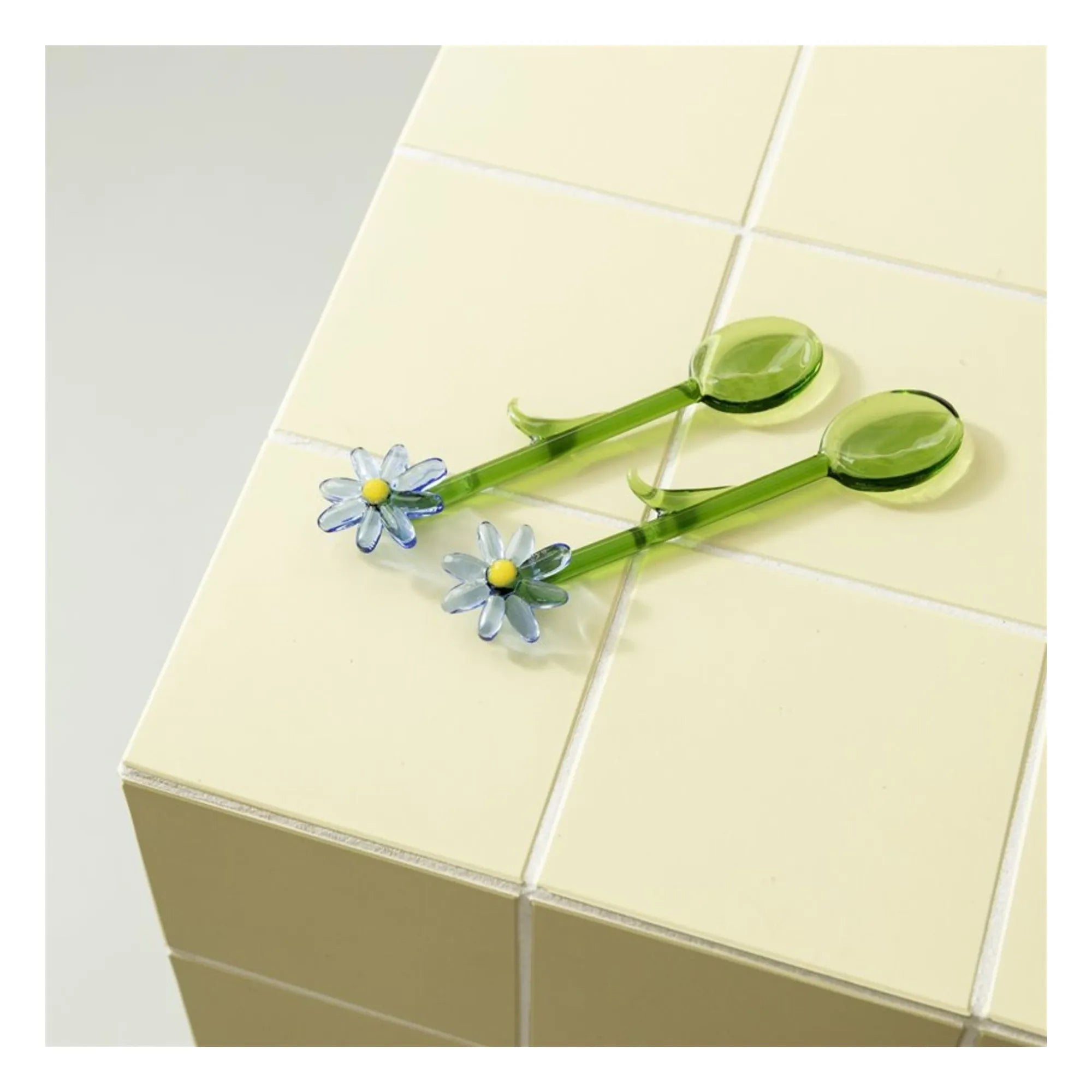 &Klevering - Cucharas Flora - Set de 2 | Azul