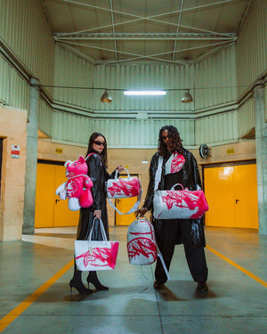 Sprayground - Bolso de mano y de hombro Storm rosa y blanco