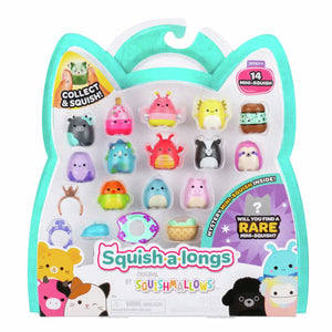 Squishmallows - Squish-a-longs 14 Figuras + Set de Anillos + 4 Accesorios Juguete de Edición Especial