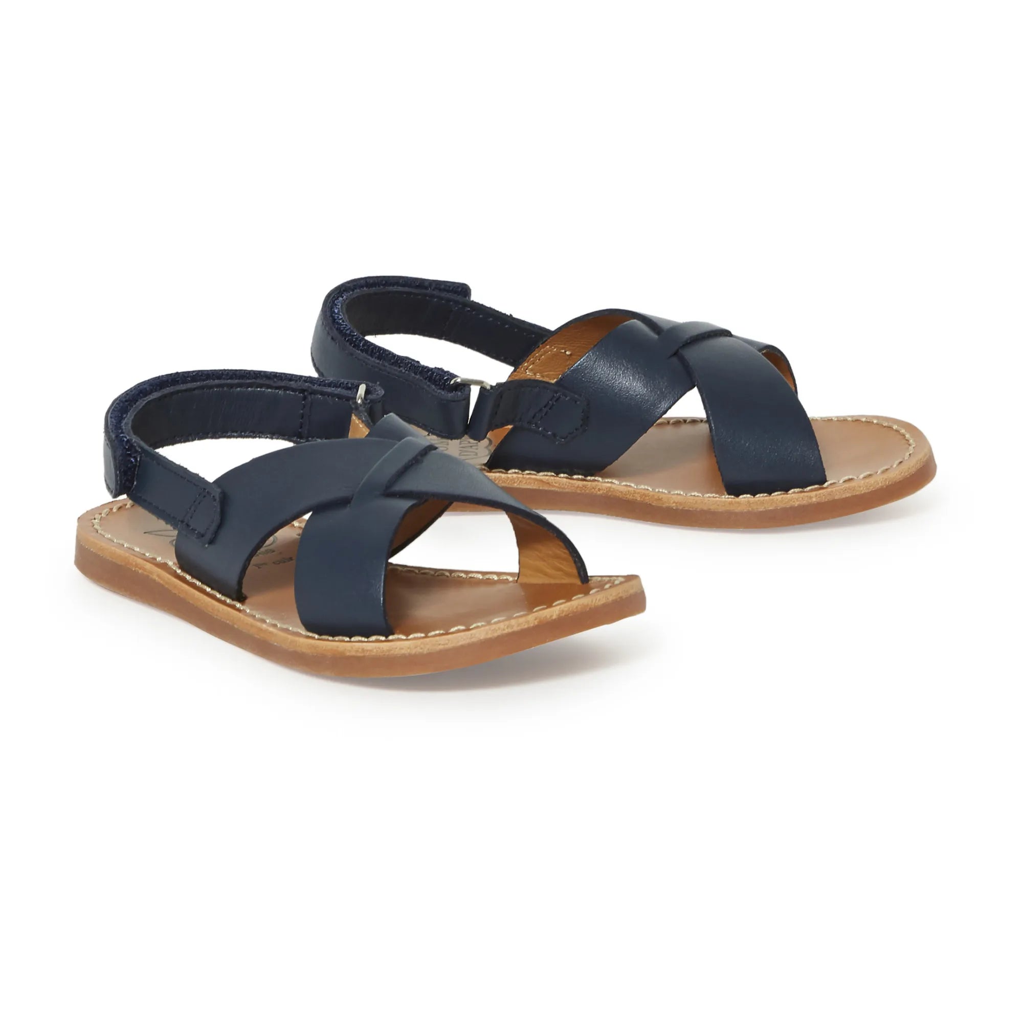 Pom d'Api - Sandalias de playa cruzadas Stitch | Azul Marino