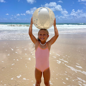 Sunnylife - Balón de playa inflable con purpurina Cotton Candy