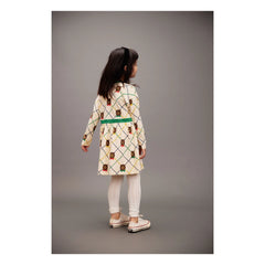 Mini Rodini - Vestido Teddy Bear de Algodón Orgánico | Crudo