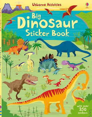 Usborne - Actividades de calcomanías de dinosaurios grandes y libro de cuentos