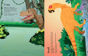 Usborne - Actividades de calcomanías de dinosaurios grandes y libro de cuentos