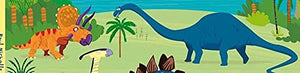 Usborne - Actividades de calcomanías de dinosaurios grandes y libro de cuentos