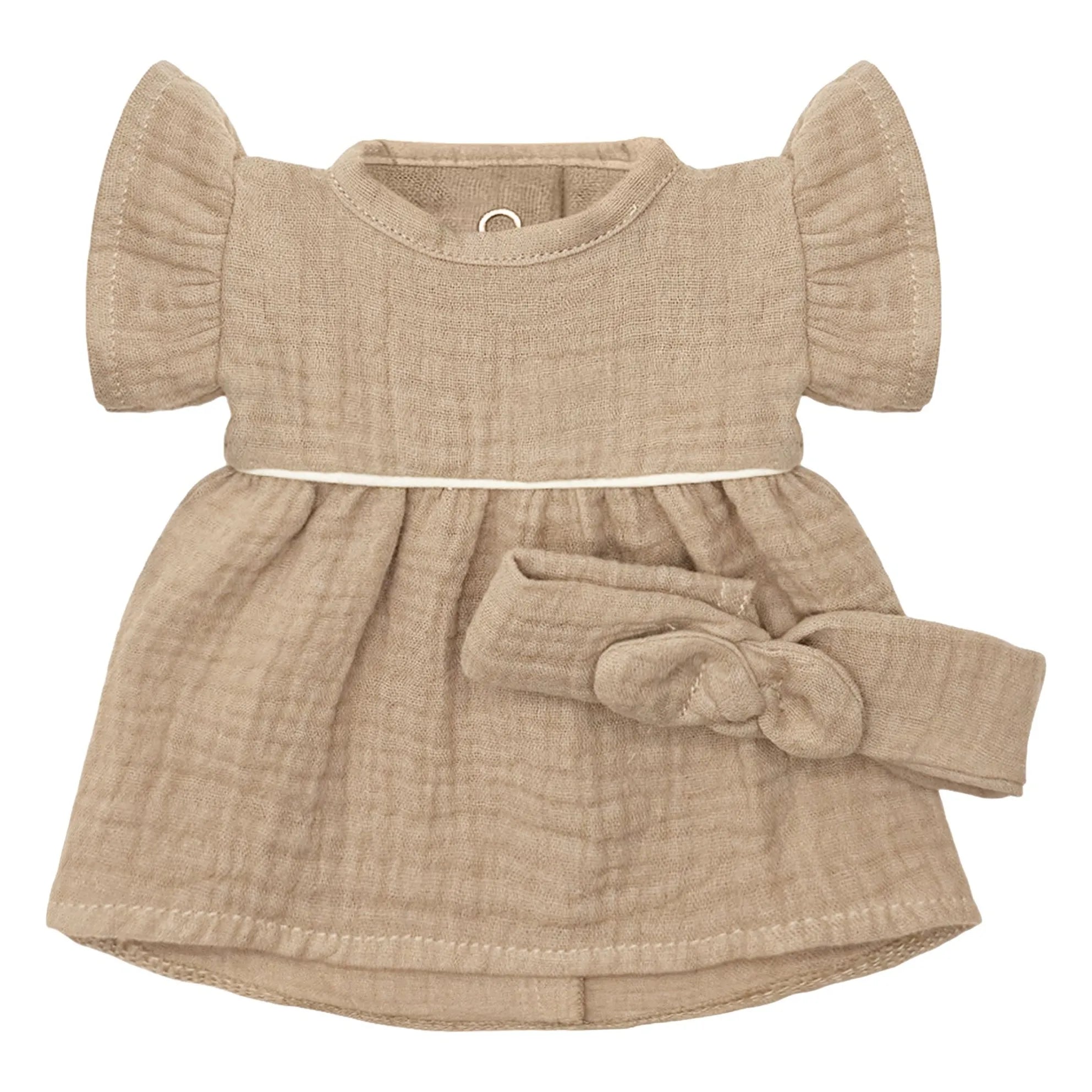 Minikane - Vestuario de muñeca - Vestido Daisy y diadema de gasa de algodón | Mocha