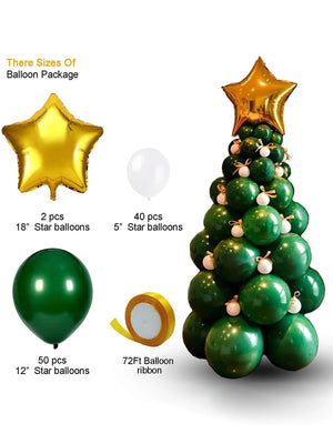 Navidad - 93 piezas, decoración de globos temáticos de árbol de Navidad elegantes y extragrandes para Año Nuevo